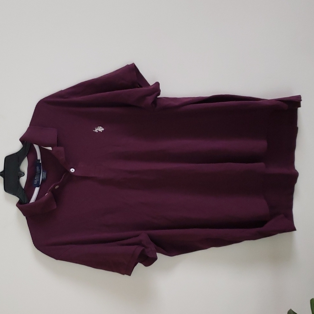 Polo Ralph Lauren luxury feel deep plum polo shirt, Men's size XL